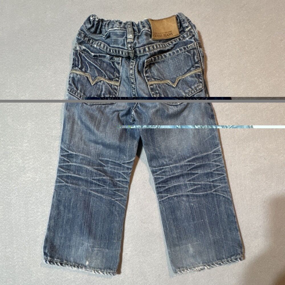 GUESS Jeans girls 2T Blue Denim Straight Jeans 100% Cotton Button Pockets